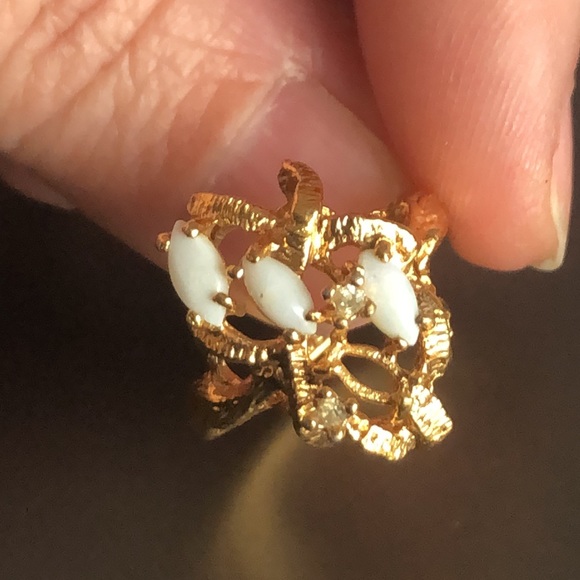 Vintage 18K gold plated ring - Picture 2 of 5
